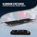OTICA Foldable Stretcher for Patient Shifting - Portable for Emergency Hospital and Ambulance Use With Safety Belt (Aluminium, Black, Two Fold) - Image 4