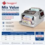 swaggers Mix Value Note Counting Machine with Triple Display and Advanced Fake Note Detection-Compatible for All New Notes| Add, Batch & Sort| Used in Banks, Hotels, Hospitals, Jewellery Shops etc - Image 2
