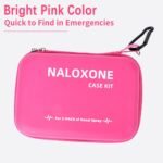 Naloxone Carry Case Kit – Hard Shell Protective Storage for Opioid Overdose Emergency, Fits 2 Nasal Spray Doses, Splash-Resistant, High-Visibility Pink (No Naloxone Included) - Image 3
