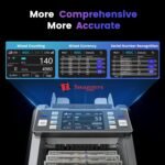 swaggers Heavy Duty Mixed Denomination Note Counting Machine with 2 CIS Sensors, Multi Currency Supports| UV/MG/IR/MT Fake Note Detection| Serial Number Recognition, Touch Screen - Image 5