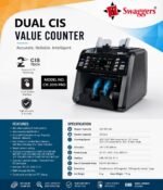 swaggers Heavy Duty Mixed Denomination Note Counting Machine with 2 CIS Sensors, Multi Currency Supports| UV/MG/IR/MT Fake Note Detection| Serial Number Recognition, Touch Screen - Image 8