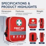 130 Pieces First Aid Kit with Hospital Grade Medical Supplies - Includes Emergency Blanket, Bandage - Great for Home, Outdoors, Office, Car, Travel, Camping, Hiking, Boating - Image 3