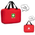First Aid Pouch Empty, Red First Aid Bag First Aid Pouch Small for Home Emergency Travel Camping Hiking Outdoors First Responder, Red With Handles, Compact - Image 2