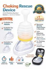 Choking Rescue Device for Adults & Children | Anti-Choking Suction Device | Airway Clearance Emergency First Aid Tool | Portable Life Saving Kit with 2 Masks & Travel Case - Image 3