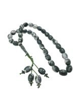 Face Me 10mm Tasbih 33 Beads Prayer with Allah Muhammad Arabic Names Engraved Plastic Chain (Green)