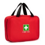First Aid Pouch Empty, Red First Aid Bag First Aid Pouch Small for Home Emergency Travel Camping Hiking Outdoors First Responder, Red With Handles, Compact