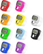 Homkiora Finger Ring Counter, Pack of 2, 5 Digit Hand Clicker Finger Counter Multicolour with Clear Visible Numbers, Useful for Various Counting Purposes (10)