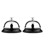 Levin Call Bell 2-Pack - Classic Service Bell for Desk, Counter, or Reception 3.35", Gleaming Stainless Steel, Corrosion-Resistant, for Home, Office, School