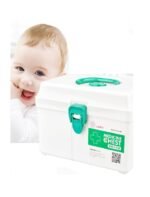 Param Mini Plastic Emergency Medicine Kit Box Chest with Removable Inner Tray and Carrying Handle
