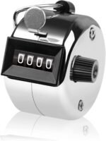 Tally Counter, 4-Digit Clicker Counter, Metal Hand Tally Counters Clicker Pitch Counter for Counting, Knitting, Coaching, Golf, Lap, Fishing (Pack of 1)