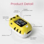 CMS50Q1 Kids Digital Finger Pulse Oximeter, SpO2 and Pulse Rate Monitor with Pulse Waveform, Bar Graph, Adjustable Display Mode & Brightness, Voice & PR Sound Alerts, Auto Power-Off, Low Battery Indicator - Image 4