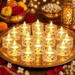 VERVENIX 12 Pcs LED Tea Light Candles | Flameless & Smokeless Acrylic Diyas | Battery-Operated | Warm White 3cm Candles for Diwali, Festive, Wedding, Party & Christmas Décor (Pack of 12) - Image 2