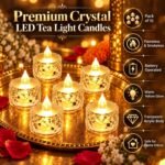 VERVENIX 12 Pcs LED Tea Light Candles | Flameless & Smokeless Acrylic Diyas | Battery-Operated | Warm White 3cm Candles for Diwali, Festive, Wedding, Party & Christmas Décor (Pack of 12) - Image 4