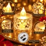 VERVENIX 12 Pcs LED Tea Light Candles | Flameless & Smokeless Acrylic Diyas | Battery-Operated | Warm White 3cm Candles for Diwali, Festive, Wedding, Party & Christmas Décor (Pack of 12) - Image 5
