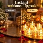 VERVENIX 12 Pcs LED Tea Light Candles | Flameless & Smokeless Acrylic Diyas | Battery-Operated | Warm White 3cm Candles for Diwali, Festive, Wedding, Party & Christmas Décor (Pack of 12) - Image 7