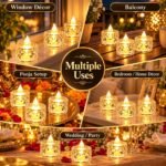 VERVENIX 12 Pcs LED Tea Light Candles | Flameless & Smokeless Acrylic Diyas | Battery-Operated | Warm White 3cm Candles for Diwali, Festive, Wedding, Party & Christmas Décor (Pack of 12) - Image 8
