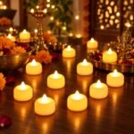 VERVENIX 24 Pcs LED Modak Tea Light Candles | Flameless & Smokeless Battery-Operated Warm White Flickering Modak Candles for Diwali, Weddings, Home, Pooja & Party Décor - Image 8
