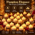 VERVENIX (Pack of 24 LED Tea Light Candles – Battery-Operated Flameless & Smokeless Decorative Lights for Diwali, Home Temple, Pooja and Holiday Decorations - Image 2