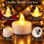 VERVENIX (Pack of 24 LED Tea Light Candles – Battery-Operated Flameless & Smokeless Decorative Lights for Diwali, Home Temple, Pooja and Holiday Decorations - Image 3