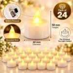 VERVENIX (Pack of 24 LED Tea Light Candles – Battery-Operated Flameless & Smokeless Decorative Lights for Diwali, Home Temple, Pooja and Holiday Decorations - Image 4