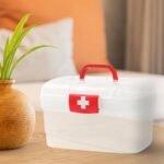 Medical Box,Plastic Rectangular First Aid Empty Medicine Storage Box | Organizer | Attached Handle | Family Emergency Kit | Detachable Tray | Easily Accessible with a Transparent Lockable Lid (WHITE) - Image 8