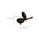 ServDharm Dhoop Dani with Handle | Incense and Loban Burner Dhuni Stand for Home, Office and Temple Pooja | Metal Dhoop Dani Black, Round, 4.4 Inch |11.4 cm - Image 3