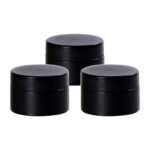 2x3 Packs 50ml ABSContainers Jars w/Lined Cap for Cosmetic Lotion Cream Black