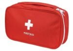 DRUDRAYA First Aid Kit Bag | Medicine Storage Box | Multi-Utility with Handle | Portable & Spacious Emergency Kit Organizer with Mesh Pouch & Elastic Loops | Perfect for Travel, Camping, Home (Red)