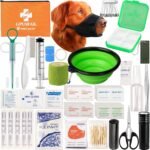 Pet First Aid Kit for Dogs & Cats - Pet Emergency Kit with Pet Comb First Aid Supplies for Home Camping Hiking Traveling Hunting and Sports